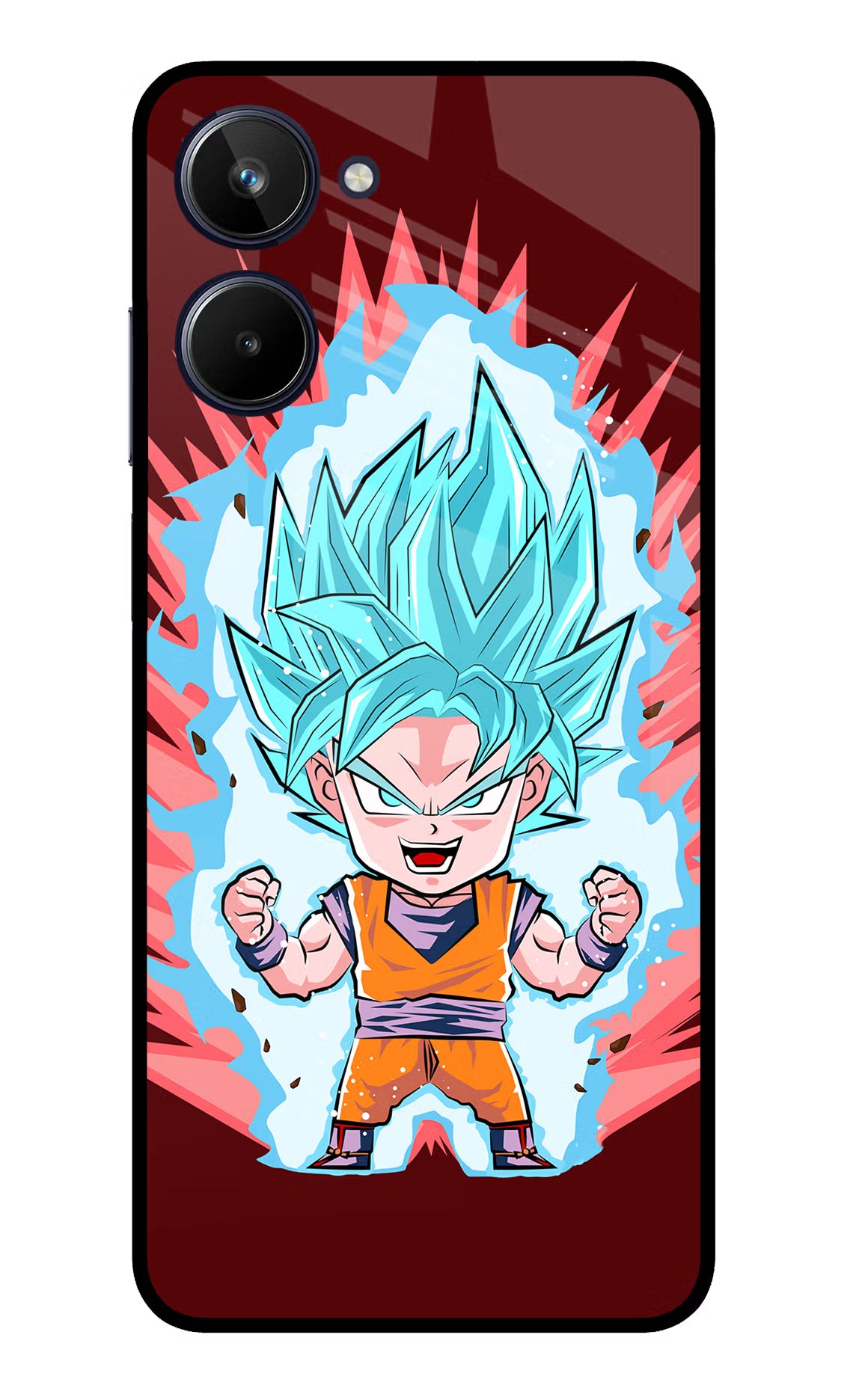 Goku Little Realme 10 Glass Case Back Cover by Casekaro