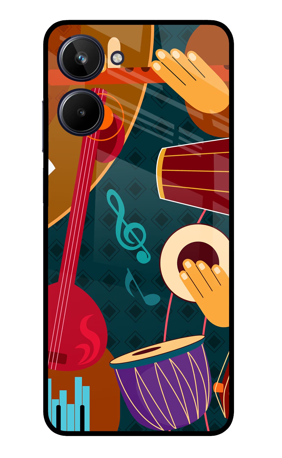 Music Instrument Realme 10 Glass Case Back Cover by Casekaro