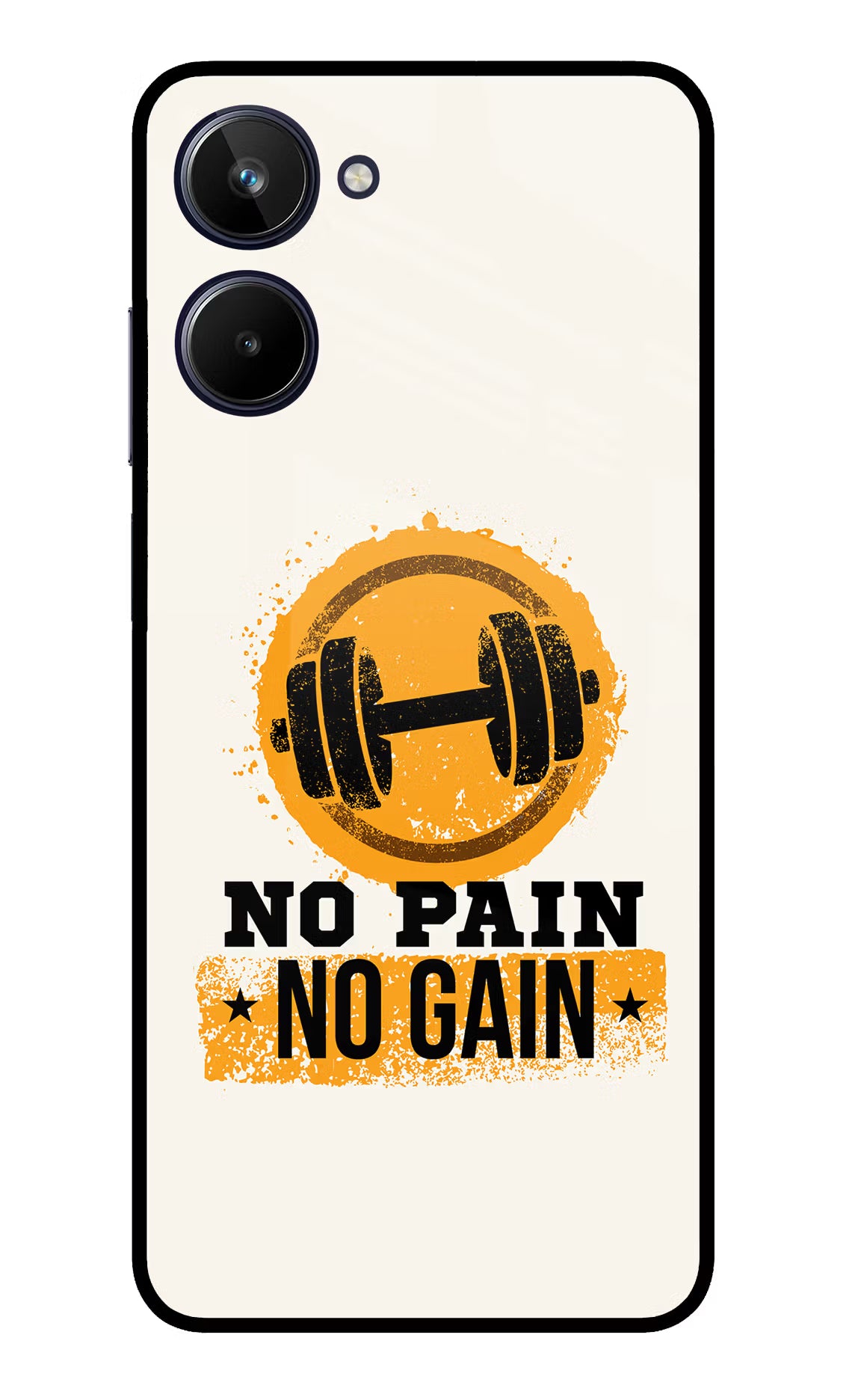 No Pain No Gain Realme 10 Glass Case Back Cover by Casekaro