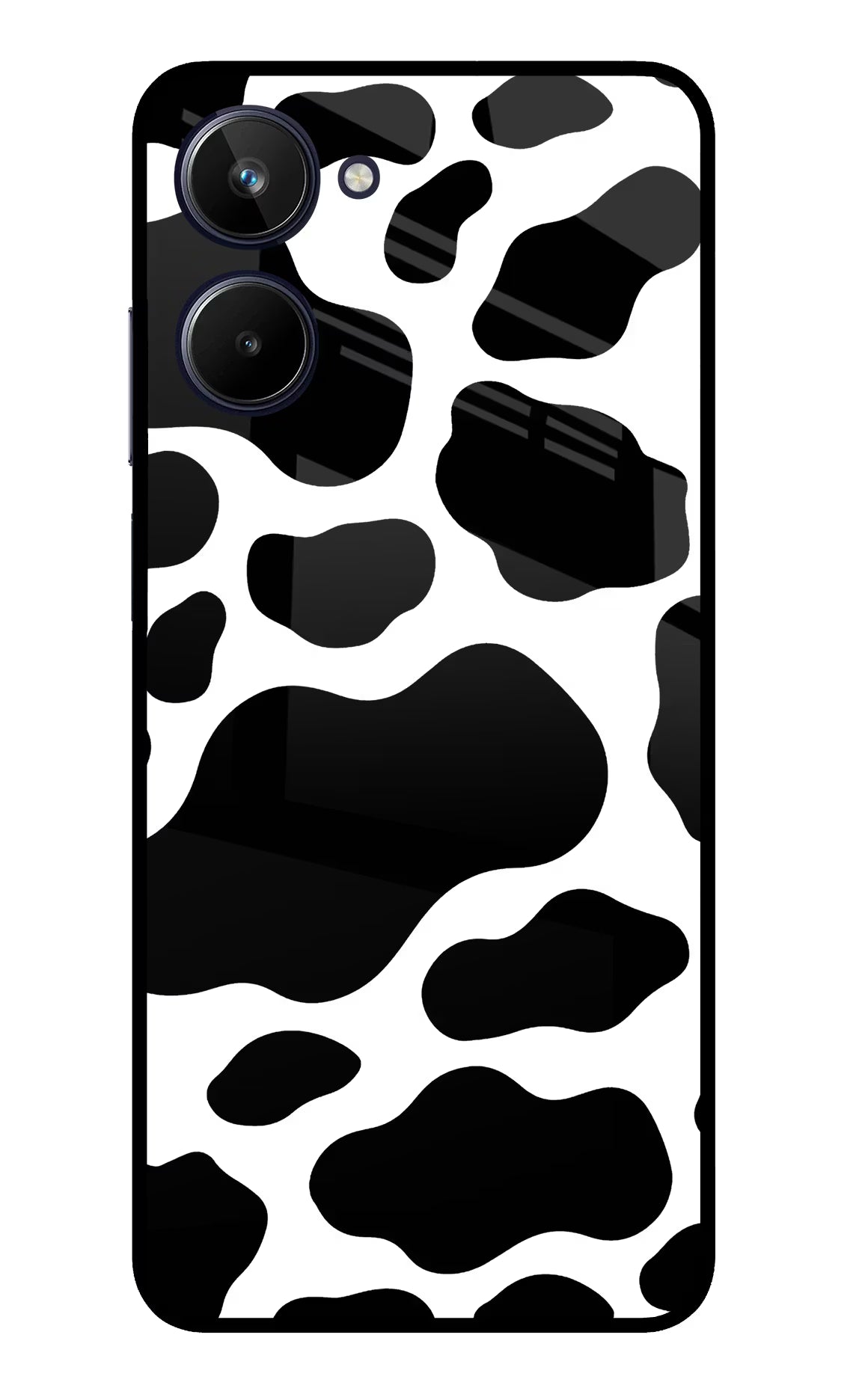 Cow Spots Realme 10 Glass Case Back Cover by Casekaro