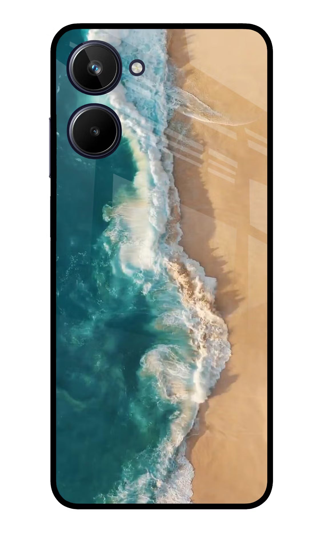Ocean Beach Realme 10 Glass Case Back Cover by Casekaro