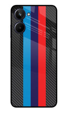 BMW Stripes Pattern Realme 10 Glass Case Back Cover by Casekaro