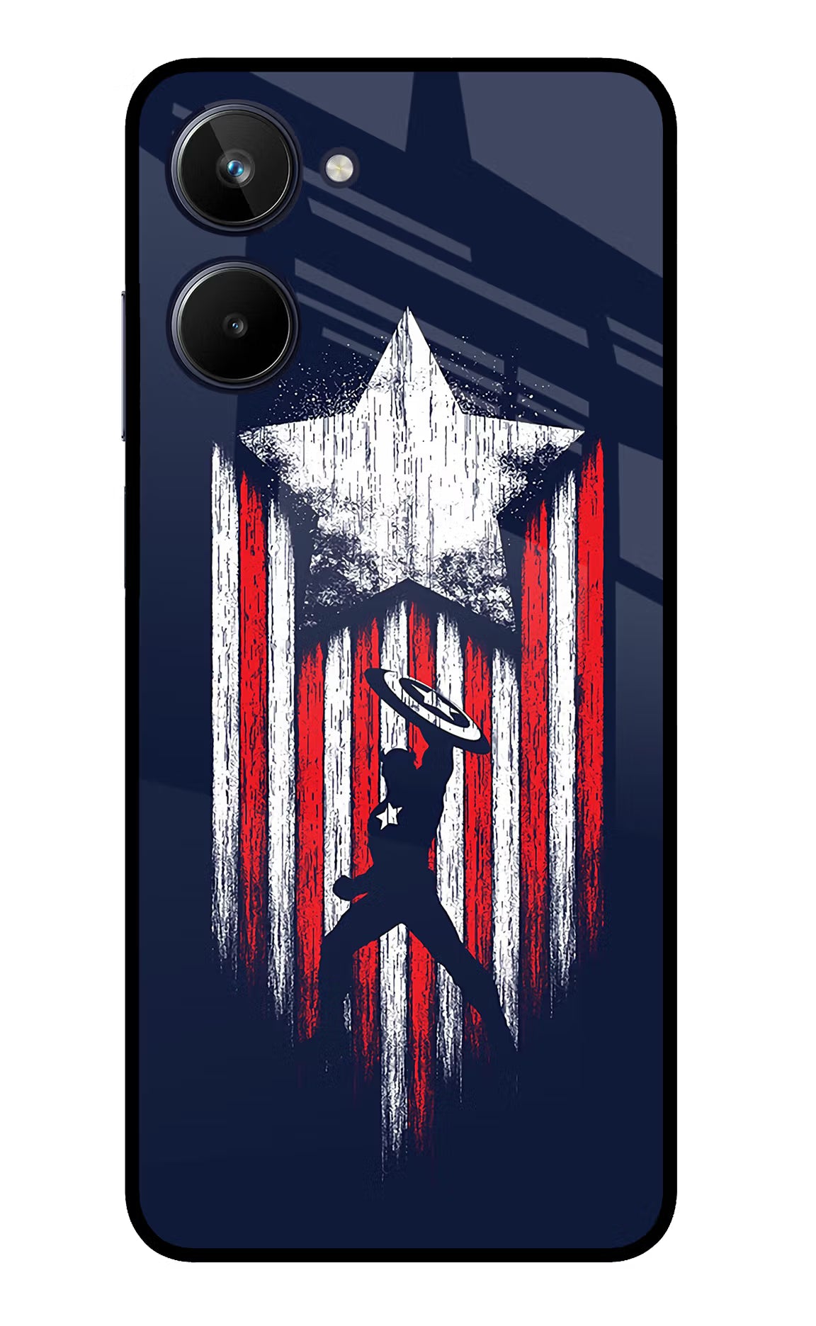 Captain America Marvel Art Realme 10 Glass Case Back Cover by Casekaro