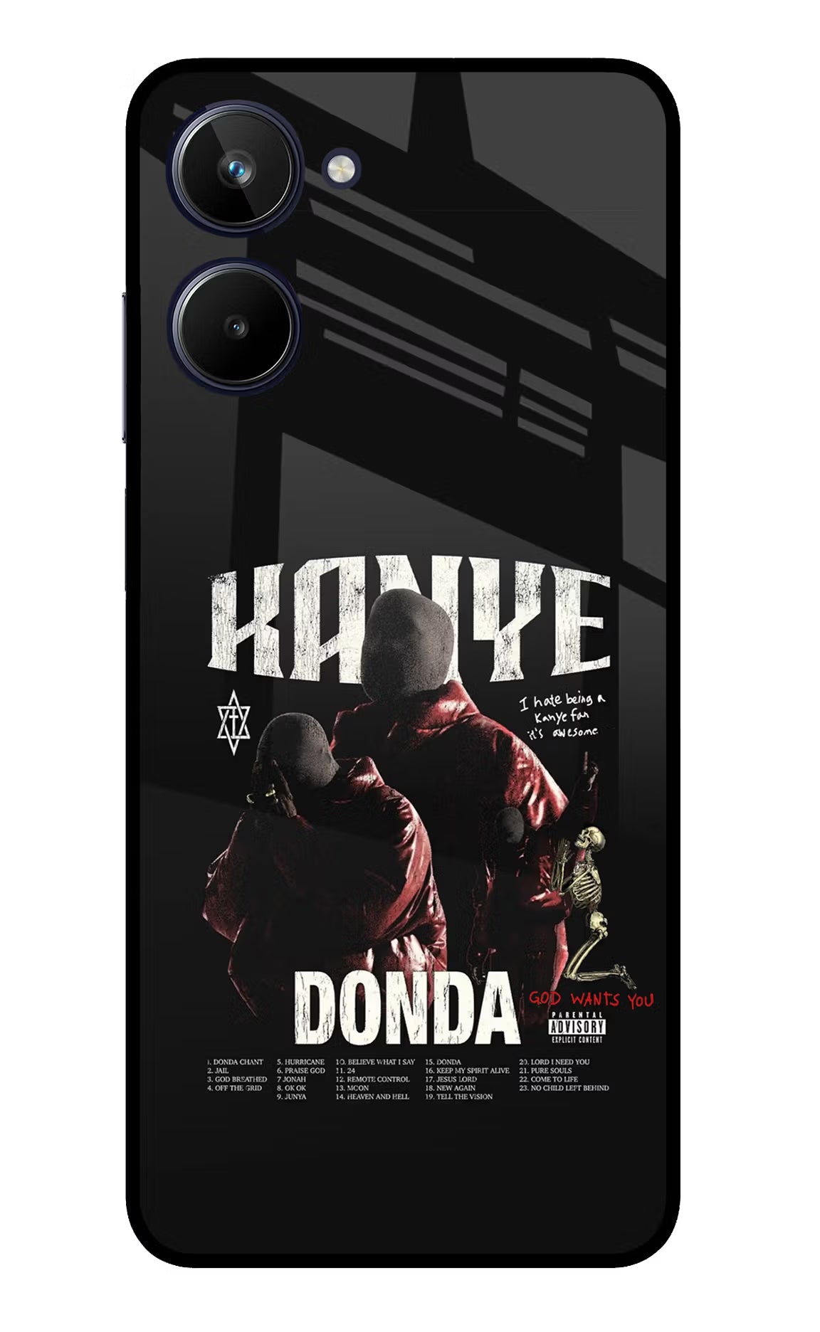 Donda Kanye West Realme 10 Glass Case Back Cover by Casekaro