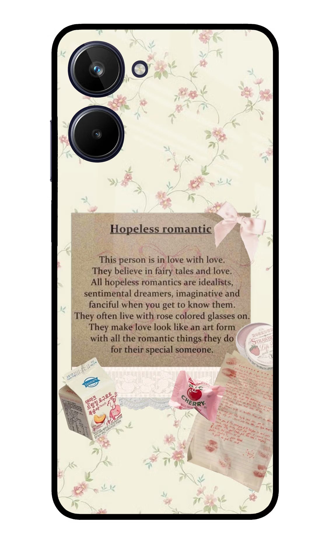 Hopeless Romantic Realme 10 Glass Case Back Cover by Casekaro