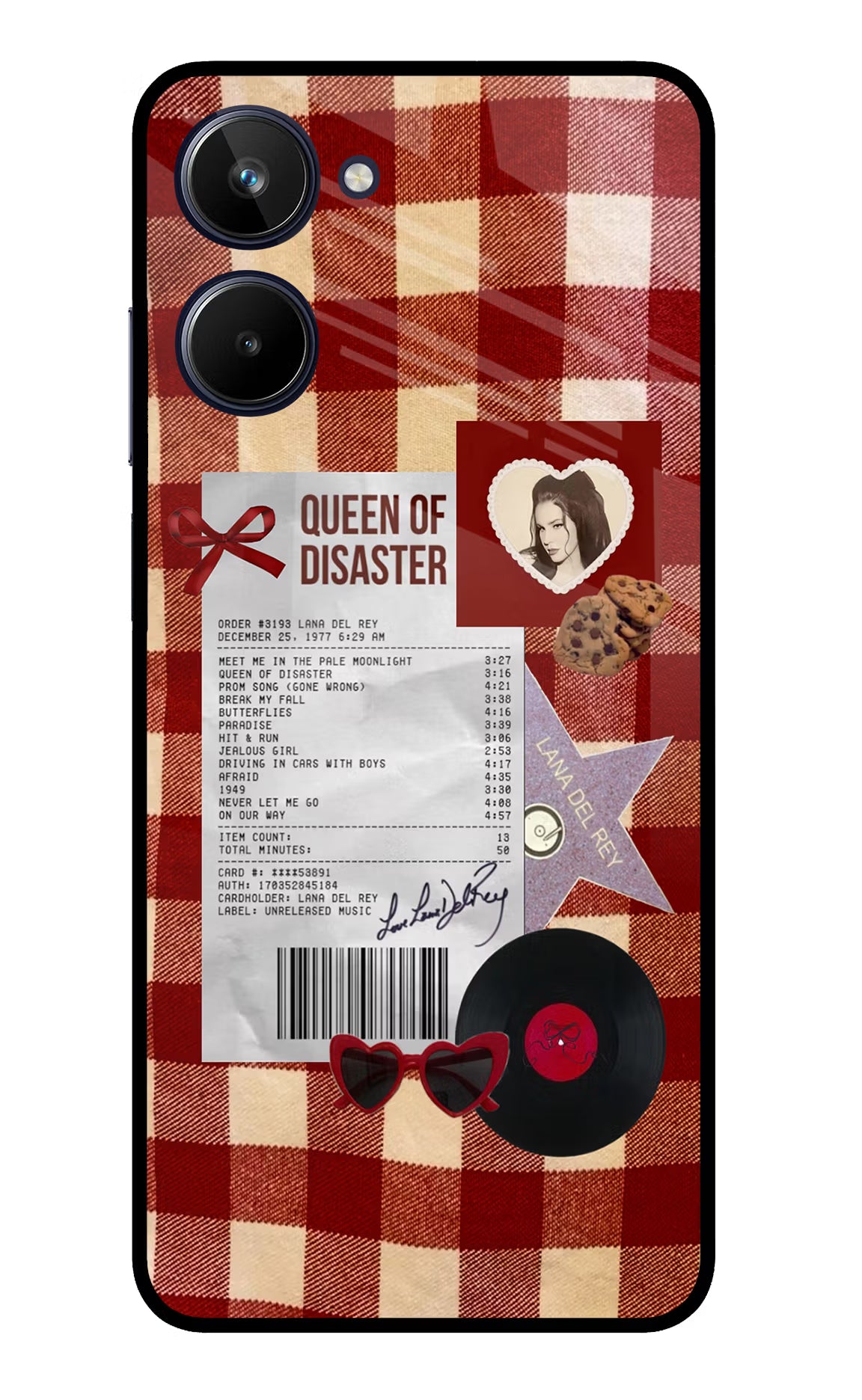 Queen of Disaster Realme 10 Glass Case Back Cover by Casekaro