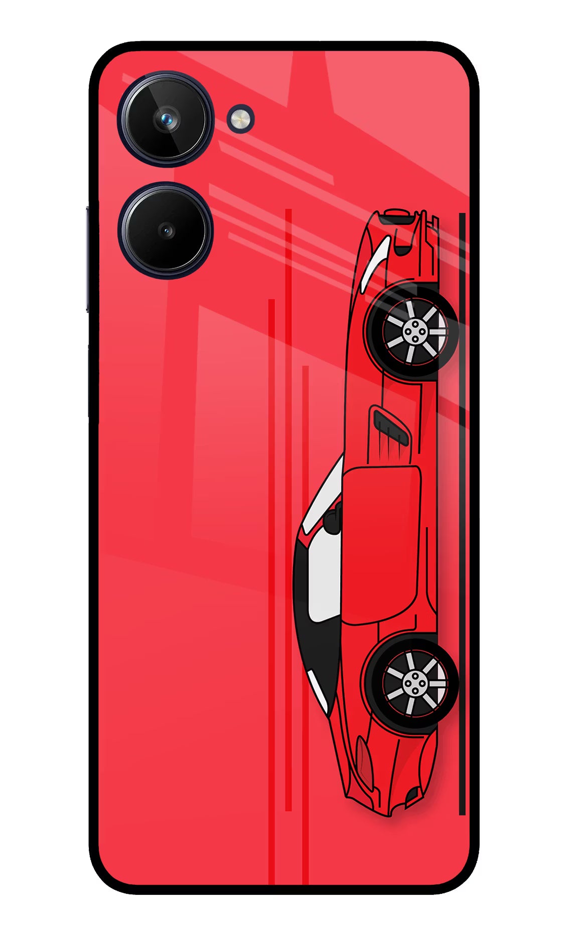 Red Velocity Realme 10 Glass Case