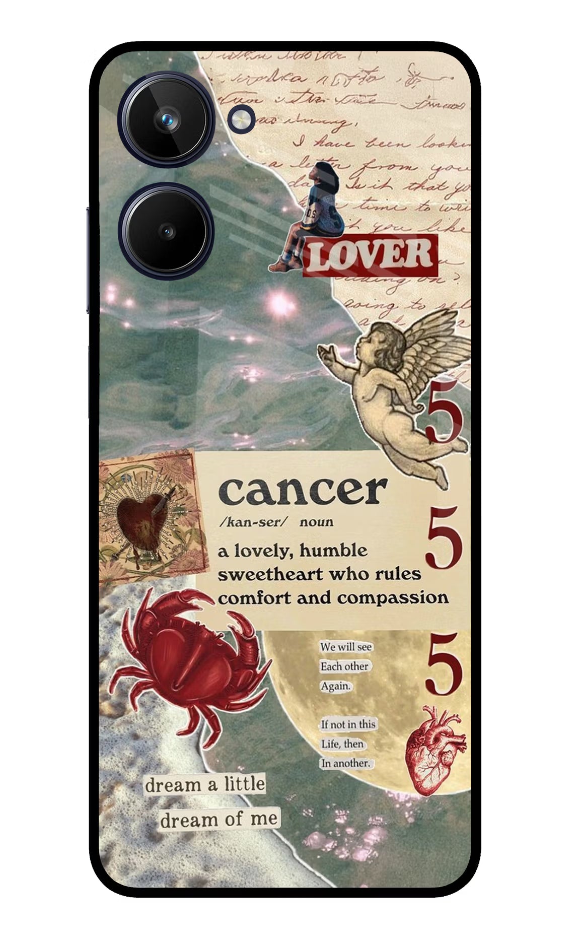 Cancer Zodiac Realme 10 Glass Case Back Cover by Casekaro