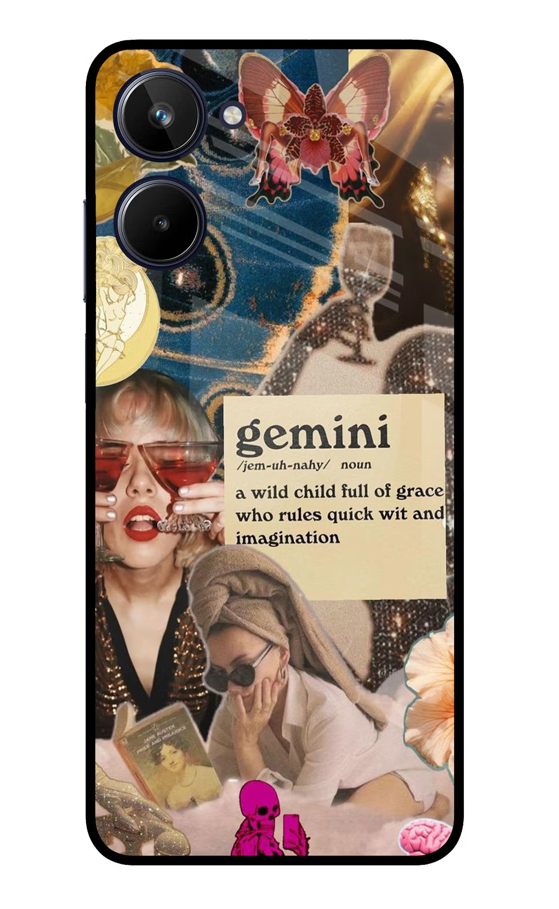 Gemini Zodiac Realme 10 Glass Case Back Cover by Casekaro
