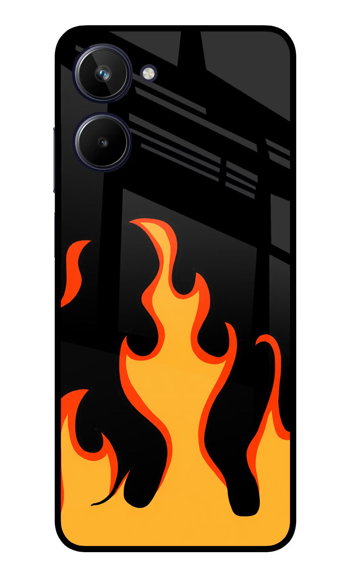 Fired Up – Black Realme 10 Glass Case