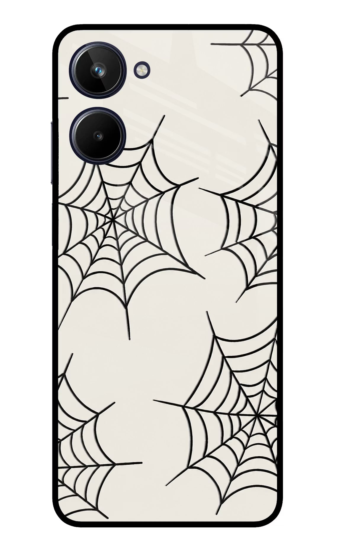 Spider Web Realme 10 Glass Case Back Cover by Casekaro