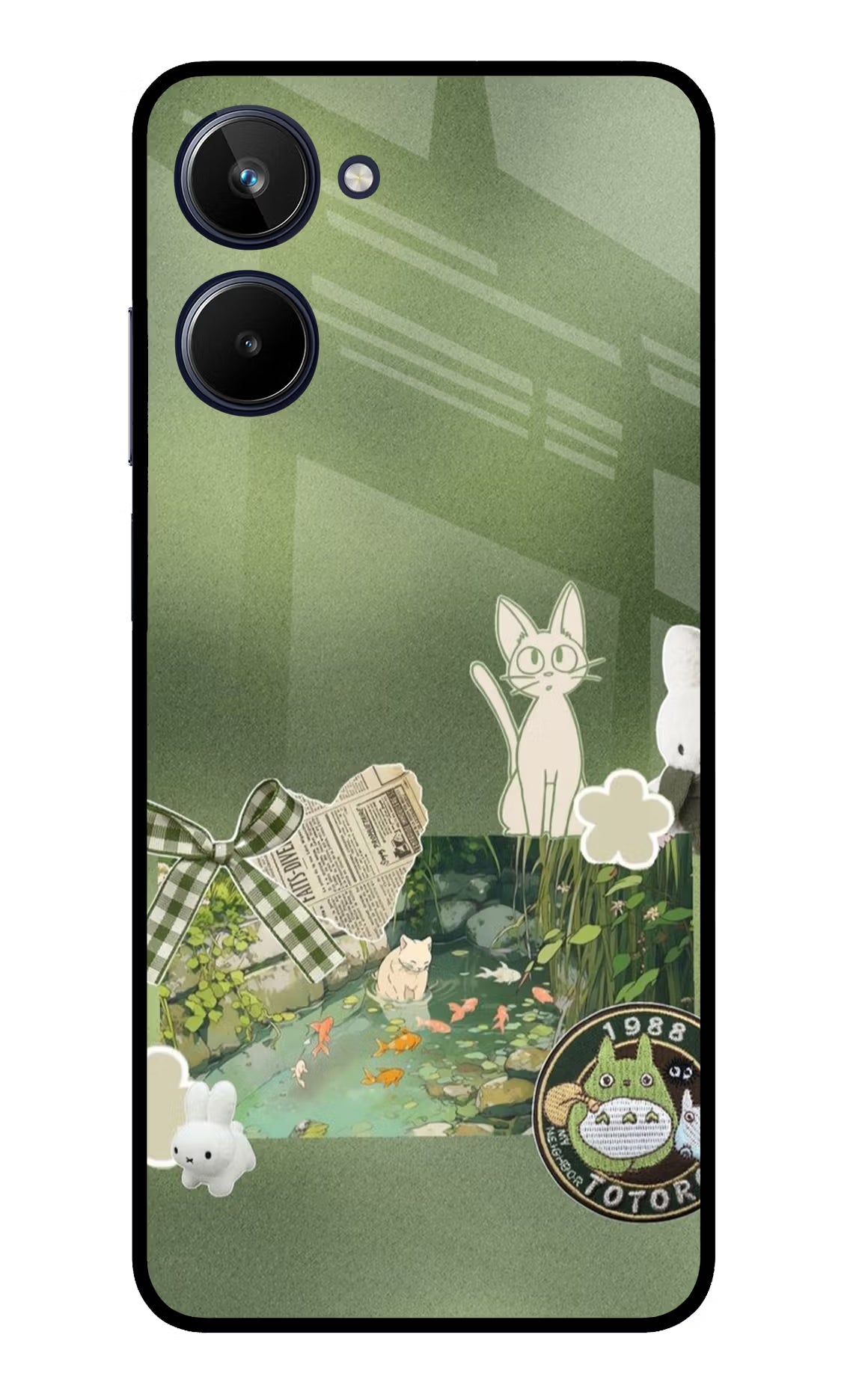 Aesthetic anime Realme 10 Glass Case Back Cover by Casekaro