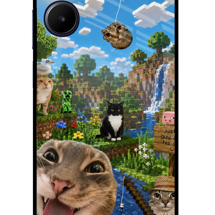 Minecraft Cat Chaos Realme 10 Glass Case