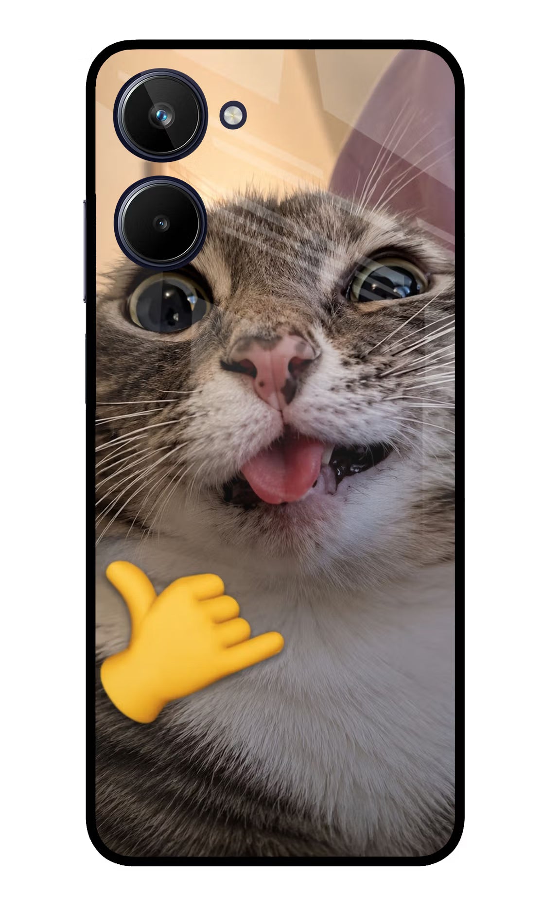 Silly Cat Call Realme 10 Glass Case
