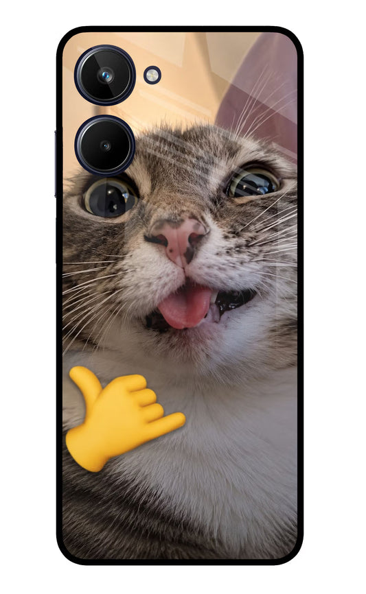 Silly Cat Call Realme 10 Glass Case