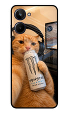 Gamer Cat Energy Realme 10 Glass Case