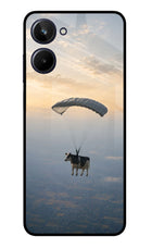 Skydiving Cow Realme 10 Glass Case