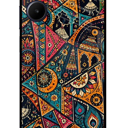 Folk Print Realme 10 Glass Case