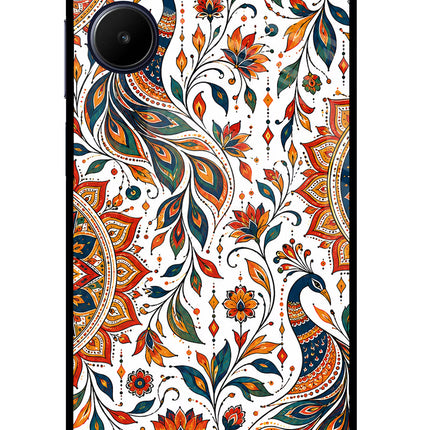 White Mayura Realme 10 Glass Case