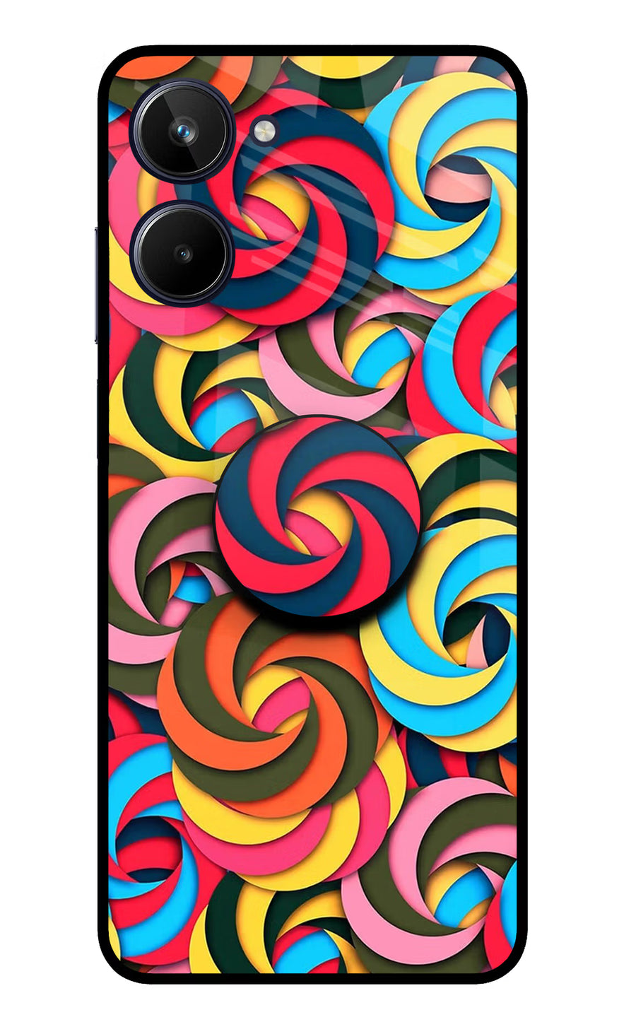 Spiral Pattern Realme 10 Pop Case, Metal case