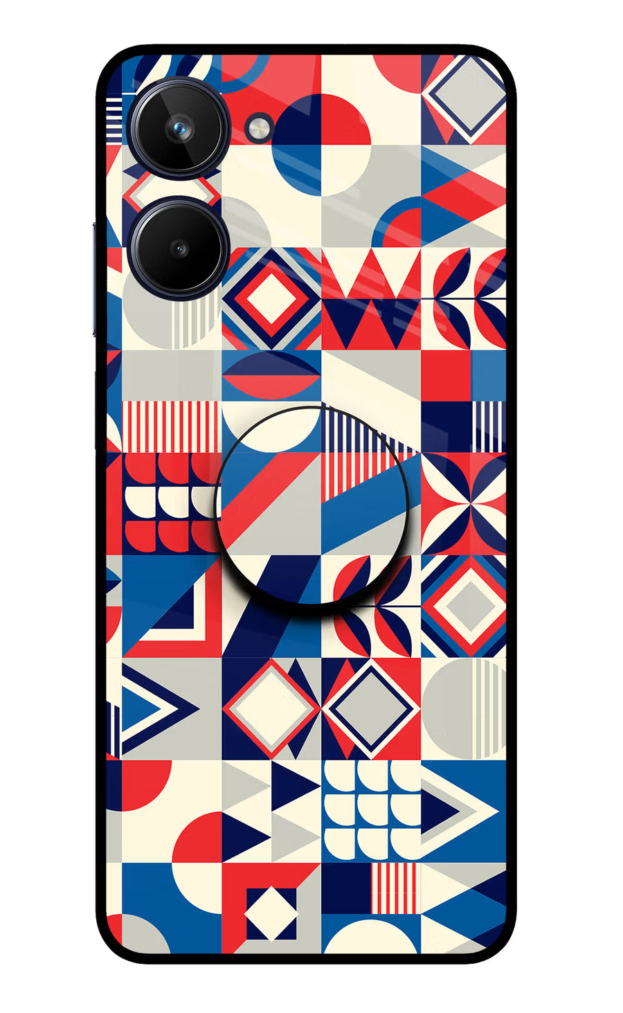 Colorful Pattern Realme 10 Pop Case, Metal case