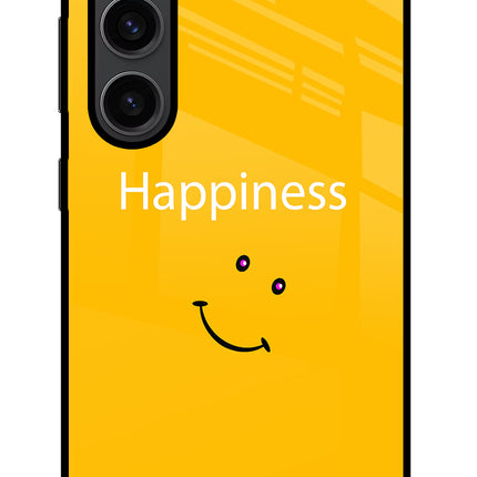 Happiness With Smiley Samsung S23 Plus Glass Case Back Cover by Casekaro