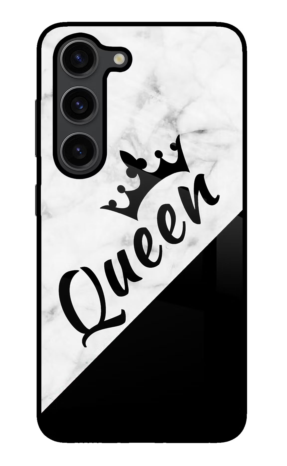 Queen Samsung S23 Plus Glass Case Back Cover by Casekaro
