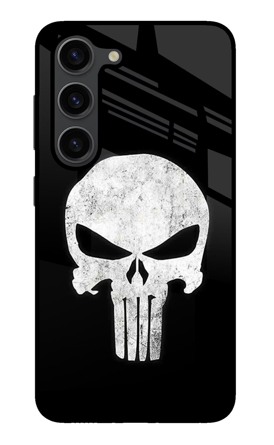 Punisher Skull Samsung S23 Plus Glass Case Back Cover by Casekaro