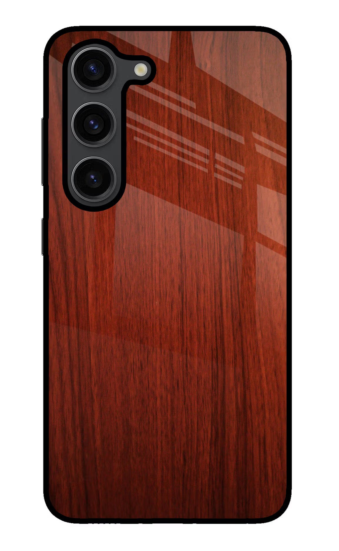Wooden Plain Pattern Samsung S23 Plus Glass Case Back Cover by Casekaro