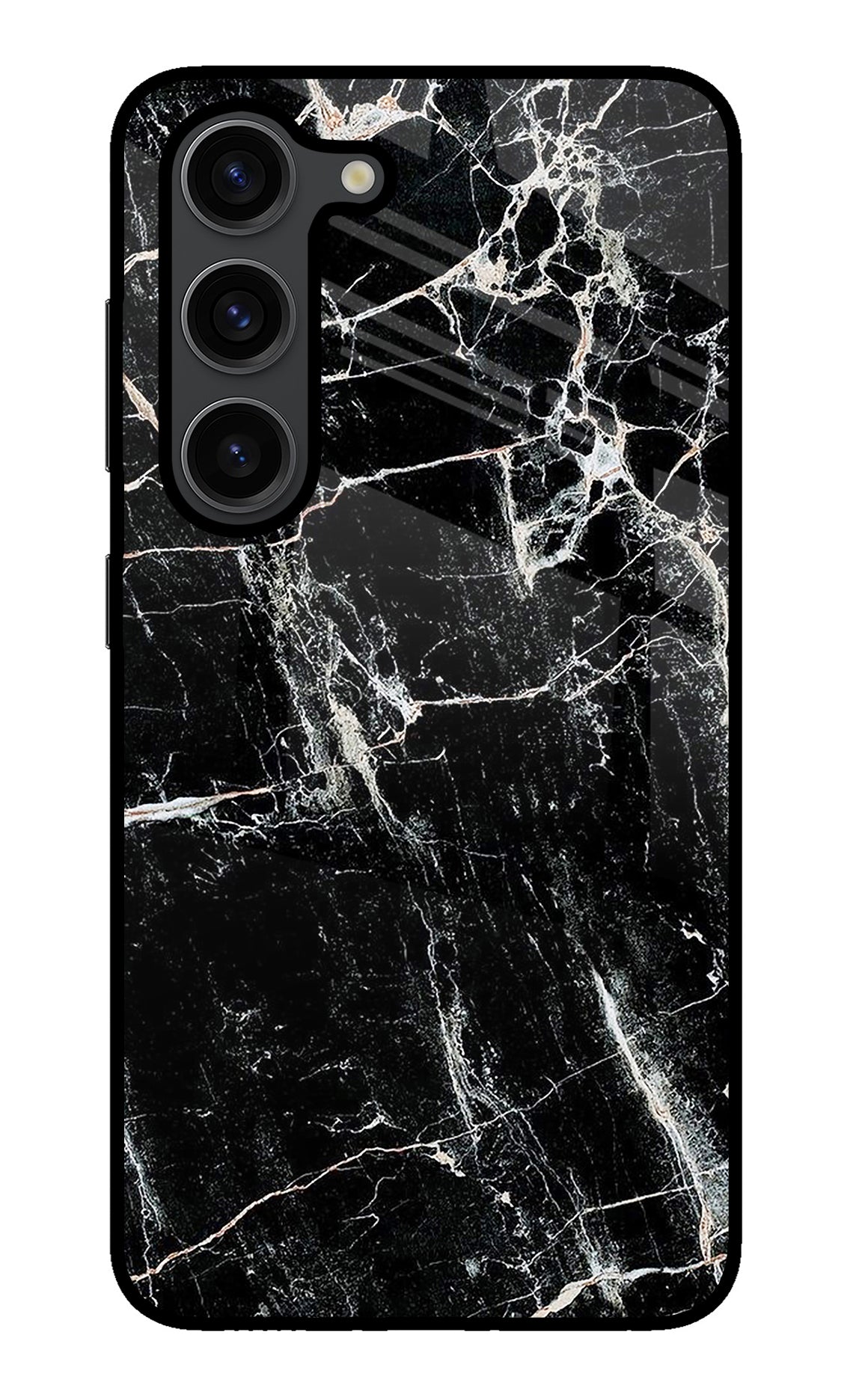 Black Marble Texture Samsung S23 Plus Back Cover