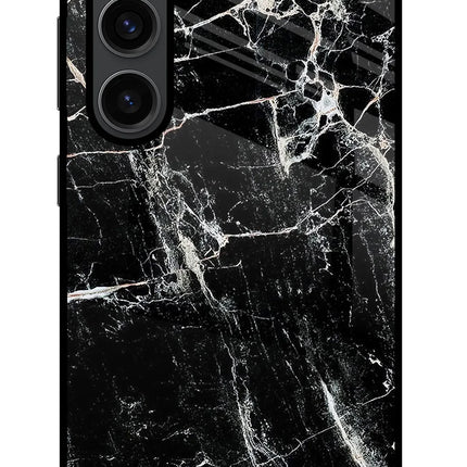 Black Marble Texture Samsung S23 Plus Glass Case