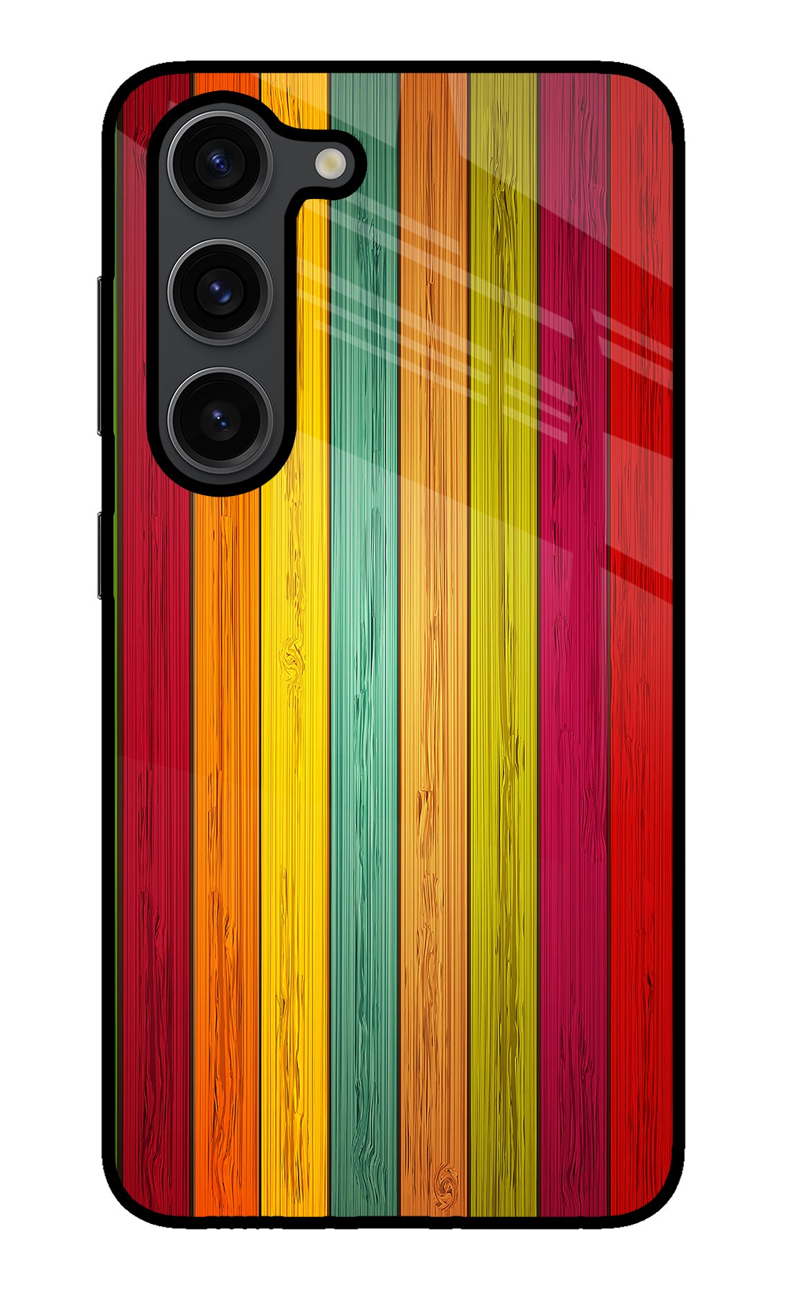 Multicolor Wooden Samsung S23 Plus Glass Case