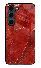 Red Marble Design Samsung S23 Plus Glass Case