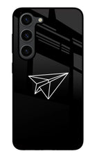 Paper Plane White Samsung S23 Plus Glass Case