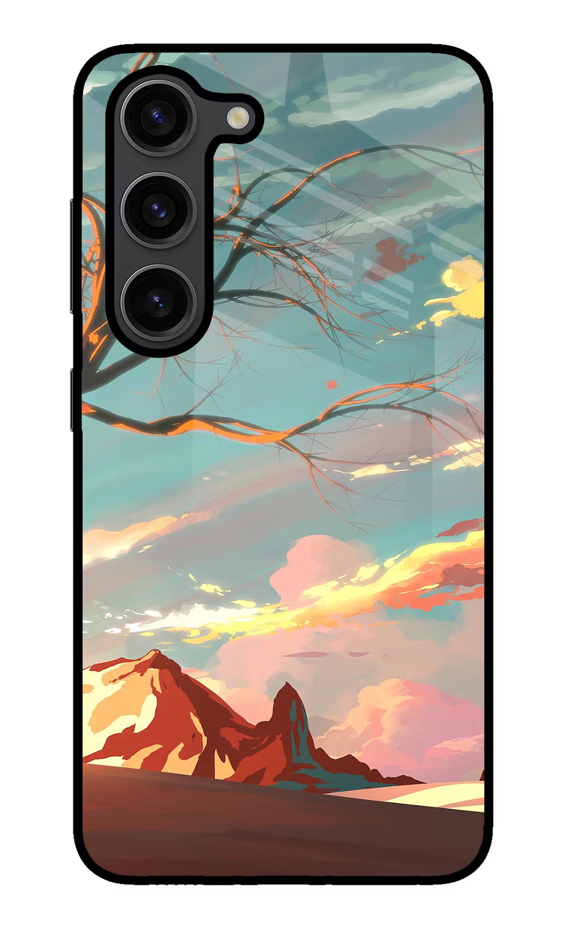 Scenery Samsung S23 Plus Glass Case Back Cover by Casekaro