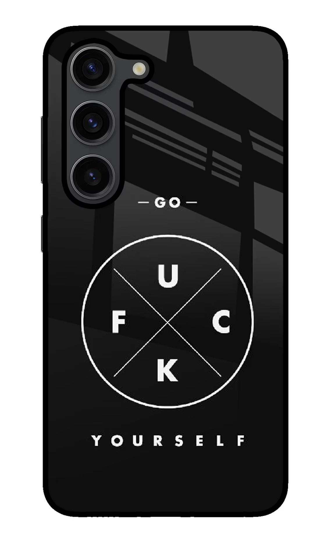 Go Fuck Yourself Samsung S23 Plus Glass Case Back Cover by Casekaro