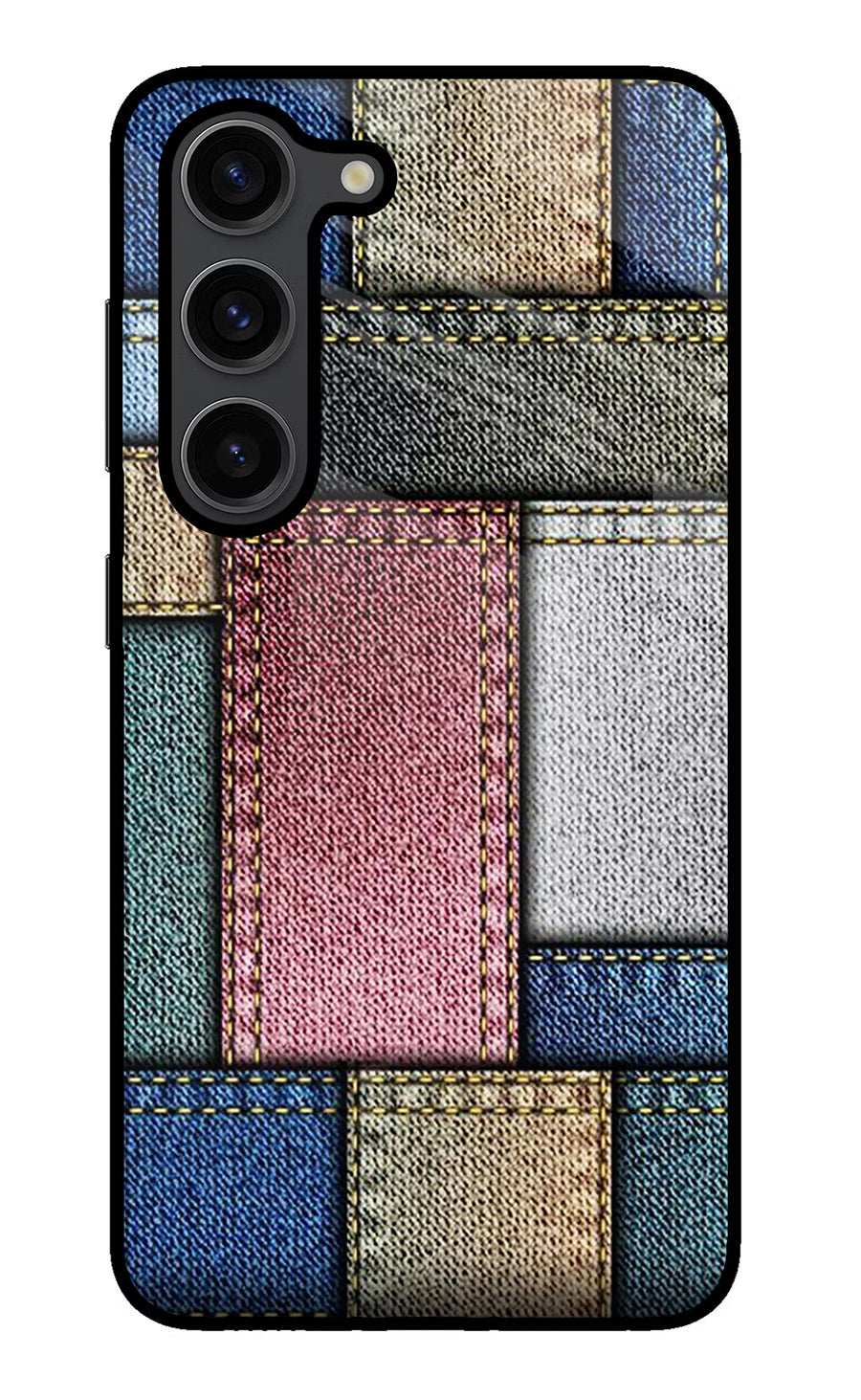Multicolor Jeans Samsung S23 Plus Back Cover, Glass case