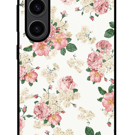 Flowers Samsung S23 Plus Glass Case Back Cover by Casekaro