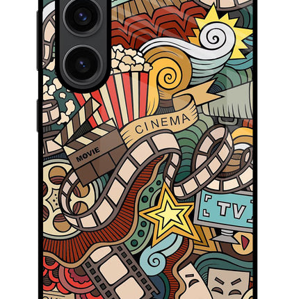 Cinema Abstract Samsung S23 Plus Glass Case Back Cover by Casekaro