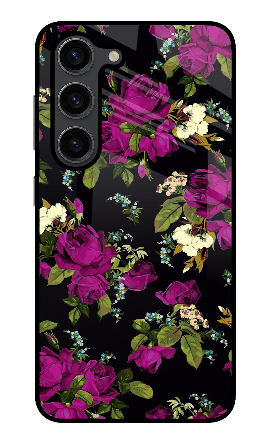 Flowers Samsung S23 Plus Back Cover, Glass case