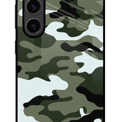 Camouflage Samsung S23 Plus Glass Case Back Cover by Casekaro