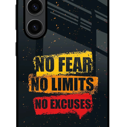 No Fear No Limits No Excuse Samsung S23 Plus Glass Case