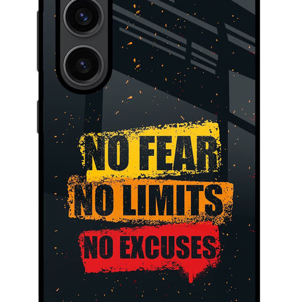 No Fear No Limits No Excuse Samsung S23 Plus Glass Case Back Cover by Casekaro