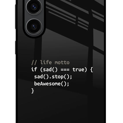 Life Motto Code Samsung S23 Plus Glass Case