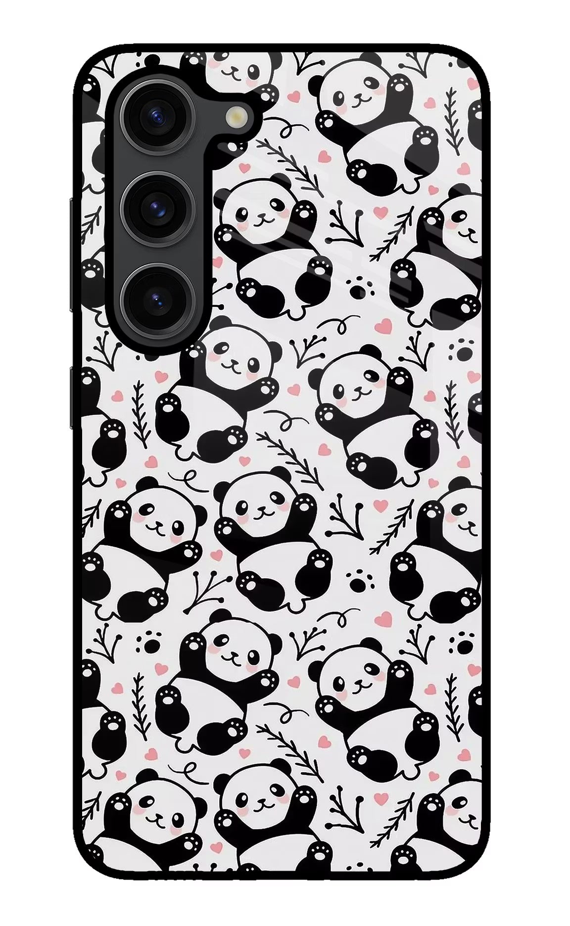 Cute Panda Samsung S23 Plus Glass Case Back Cover by Casekaro