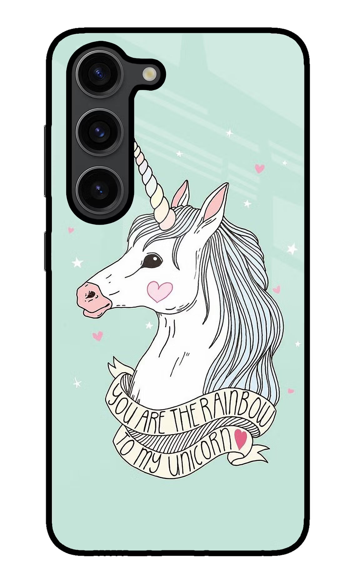 Unicorn Wallpaper Samsung S23 Plus Glass Case Back Cover by Casekaro