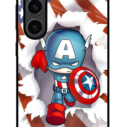 Captain America Samsung S23 Plus Glass Case Back Cover by Casekaro