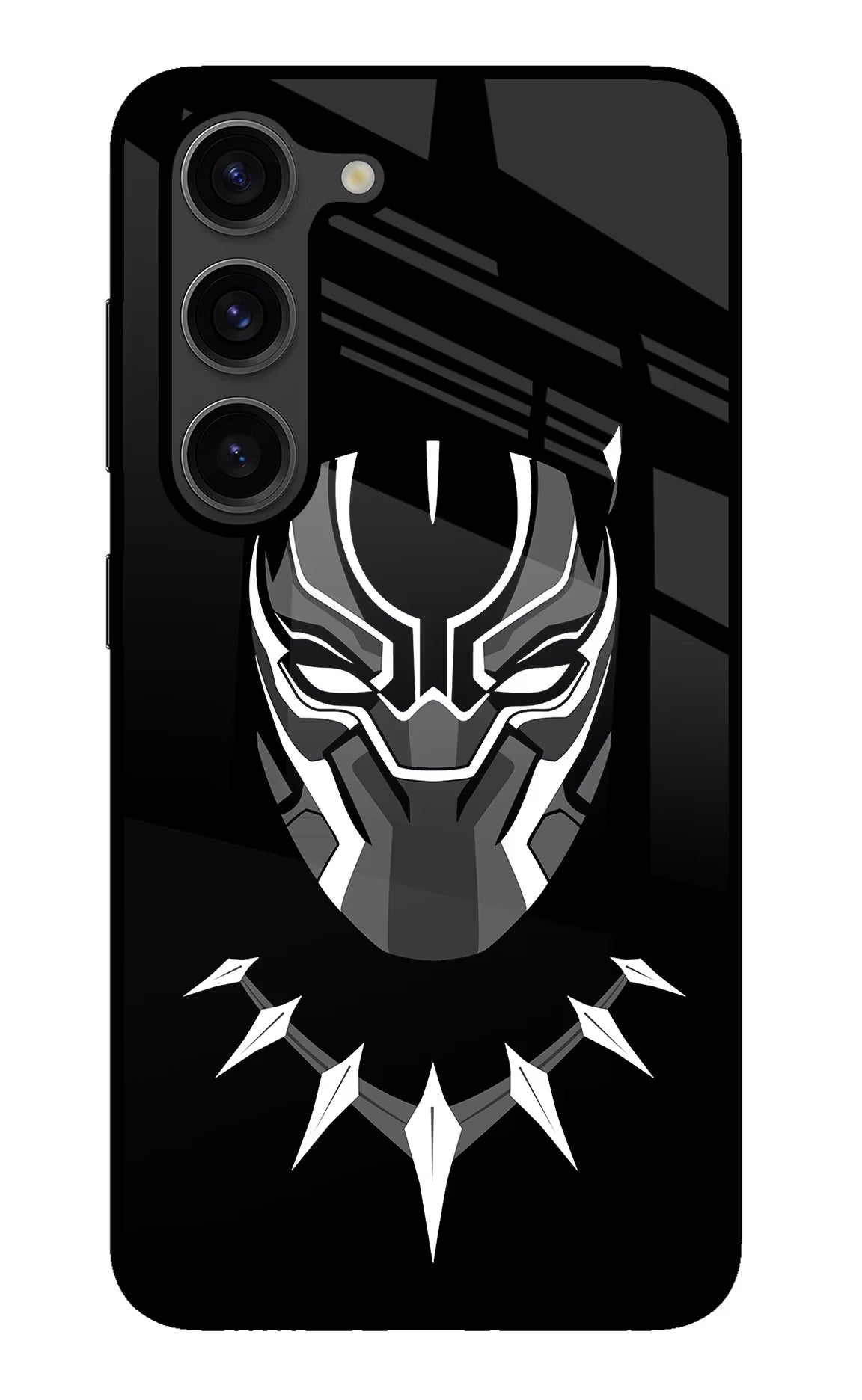 Black Panther Samsung S23 Plus Glass Case Back Cover by Casekaro