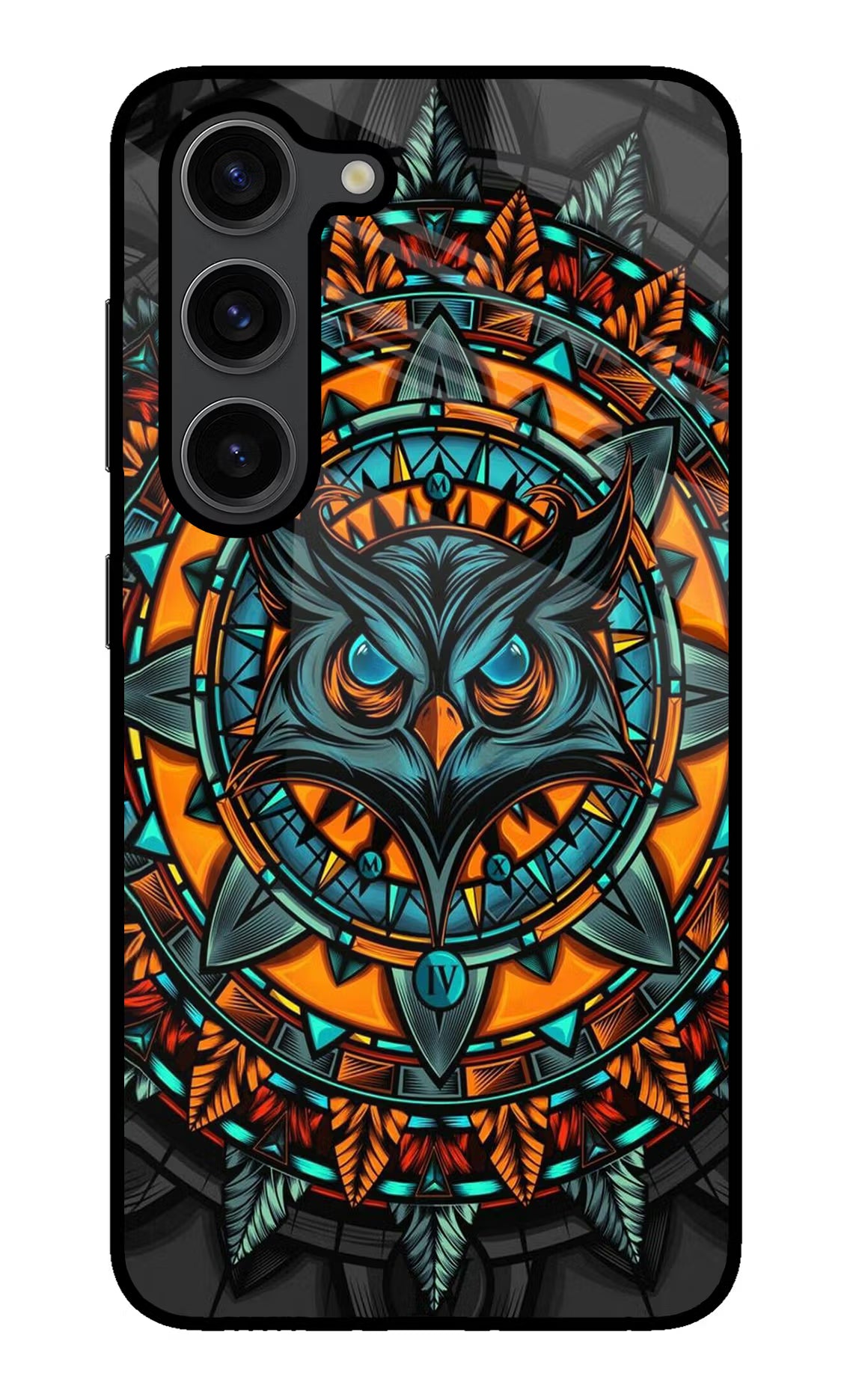 Angry Owl Art Samsung S23 Plus Glass Case Back Cover by Casekaro