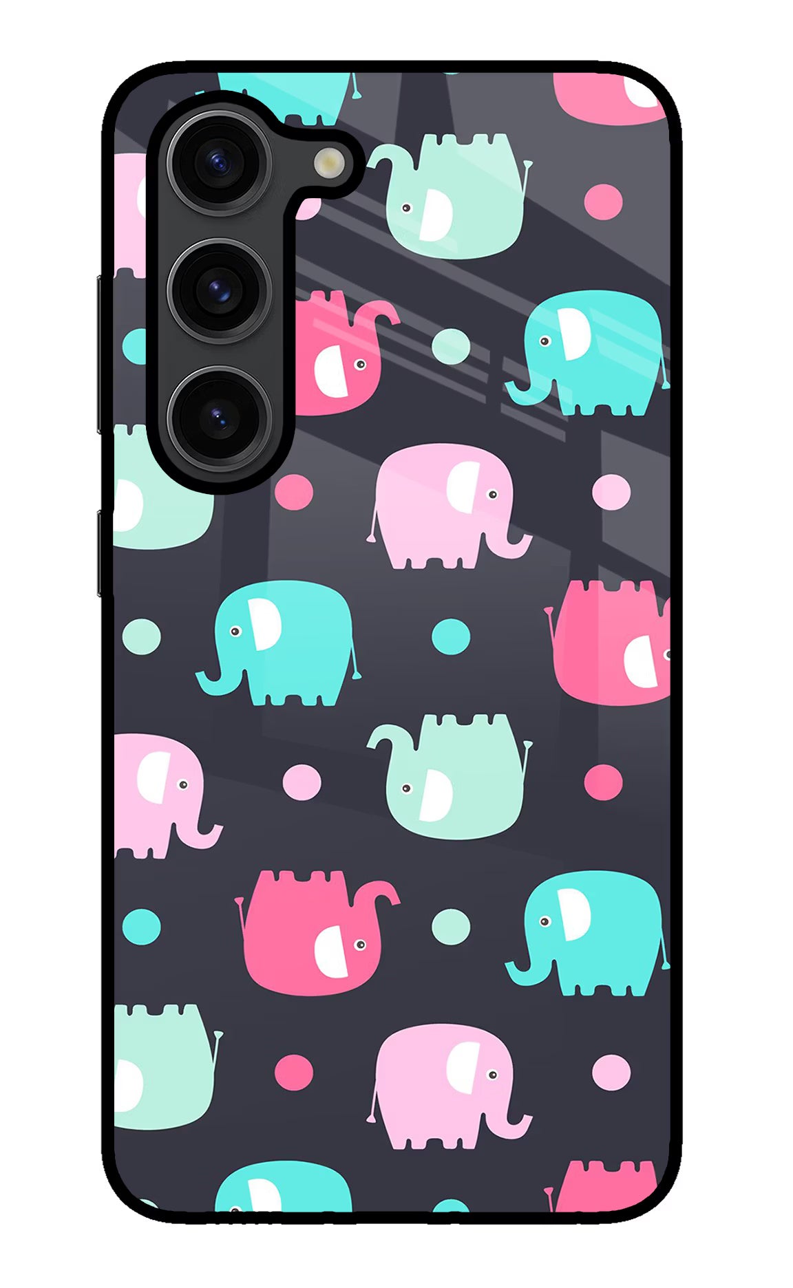 Elephants Samsung S23 Plus Glass Case Back Cover by Casekaro
